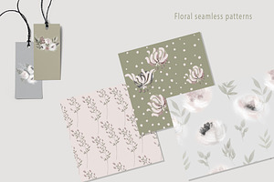 Pastel Flowers.Set,patterns,bouquets