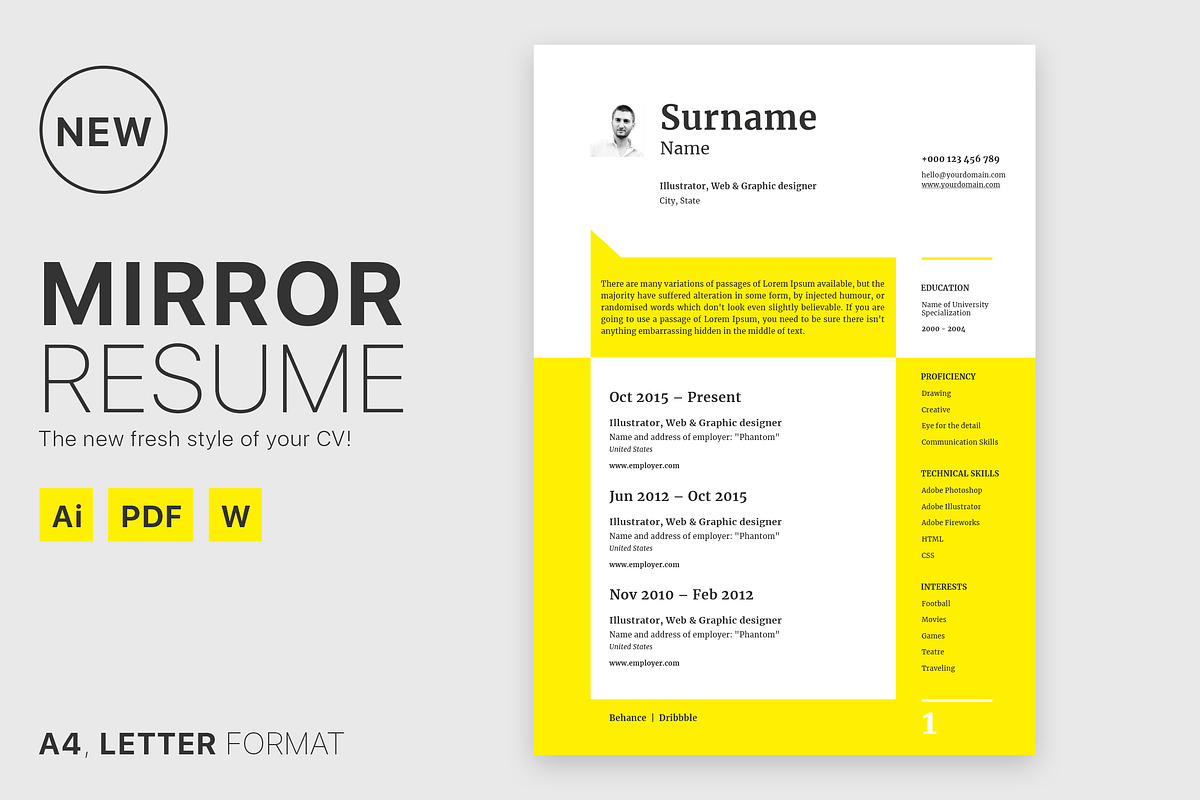 Mirror Resume, a Resume Template by Spovv