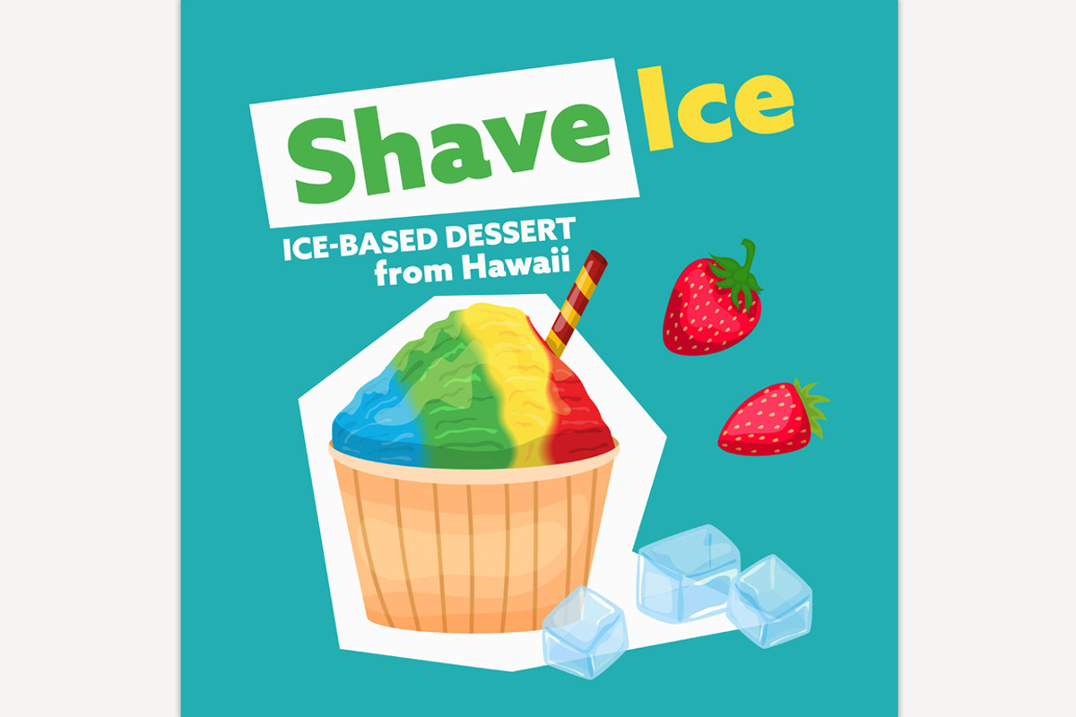 Shave ice dessert from Hawaii., a Food Illustration by Anna's Shop