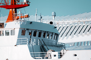 White Ship Bridge And Red Mast, a Transportation Photo by SkyNext