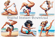 Quirky Yoga Girl Clipart Bundle., a Healthcare Illustration by GalaDesign03 (Thumbnail 3 of 6)
