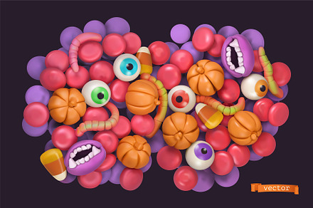 Halloween background lettering candy