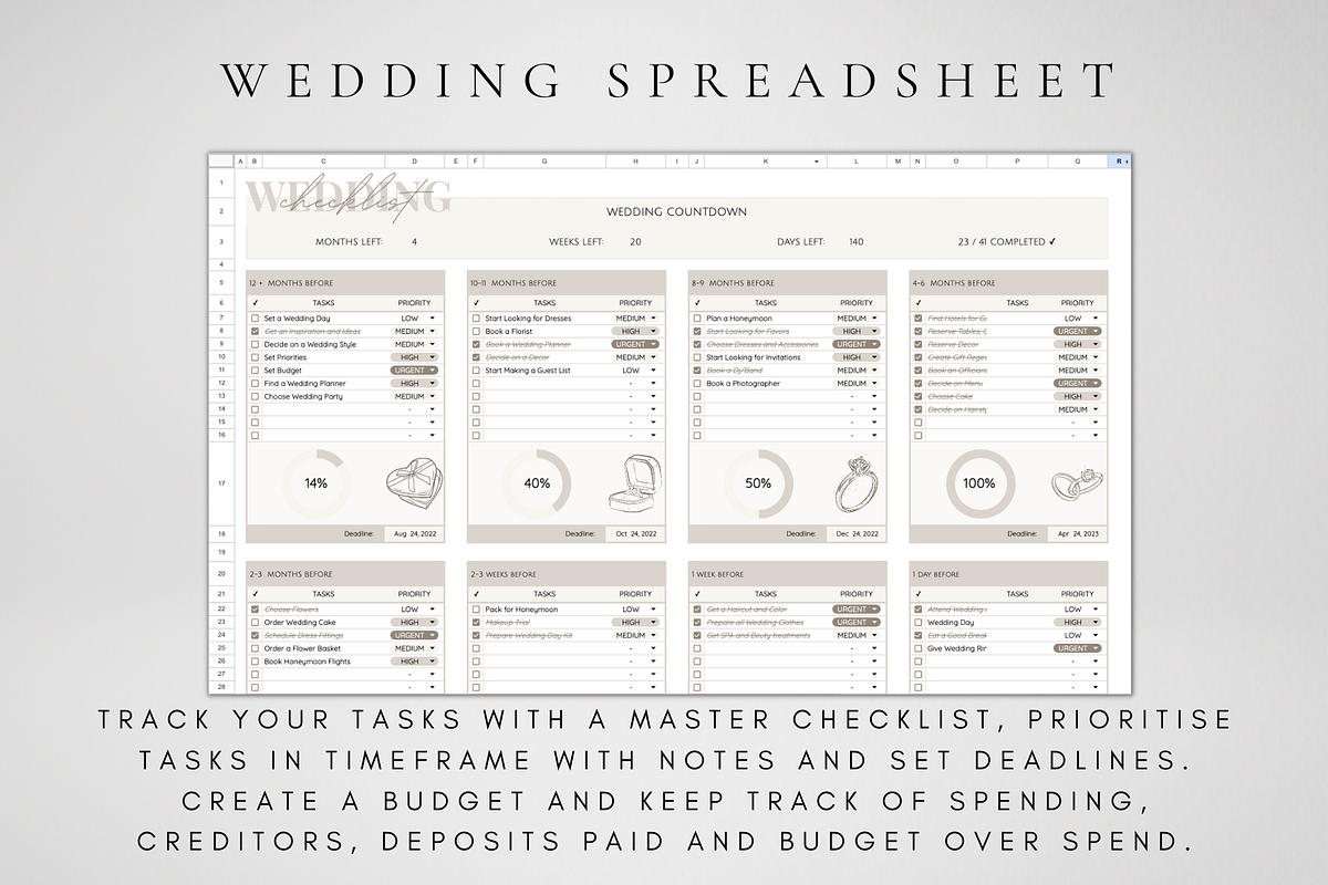 Digital Wedding Spreadsheet, a Templates & Theme by BRANDcontent (Photo 2 of 8)