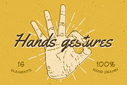 16 Hands Gestures, an Object Graphic by Vintage Voyage Supply (Thumbnail 1 of 3)