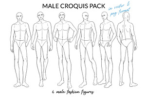Male Croquis Pack, a Person Illustration by Art by Lin