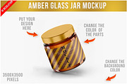 Amber Glass Jar Mockup PSD, a Packaging Mockup by Bruno's Shop (Thumbnail 1 of 4)