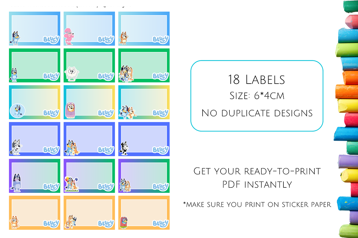 Bluey Textbook Labels, an Education Illustration by Contento BH (Photo 2 of 2)