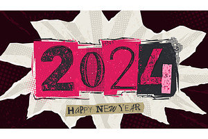 Happy New Year Collage Banner