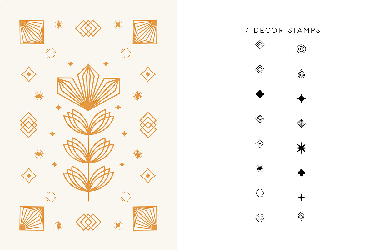 Art Deco Floral Procreate Brushes, a Brush Add-On by Pencil Twist (Photo 6 of 10)