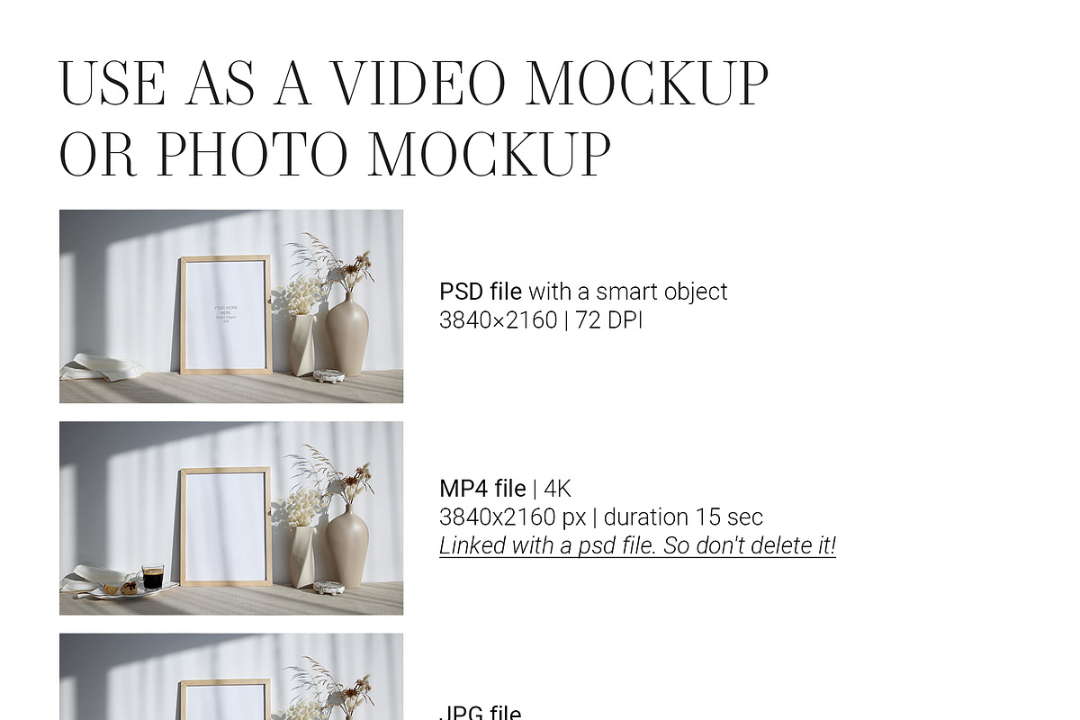 Video Photo Frame Mockup 3x4 MP4 vff, an Advertising Mockup by PawMockups (Photo 7 of 12)