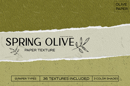 Spring Olive Handmade Paper Set, a Background Graphic by Liquid Amethyst Art