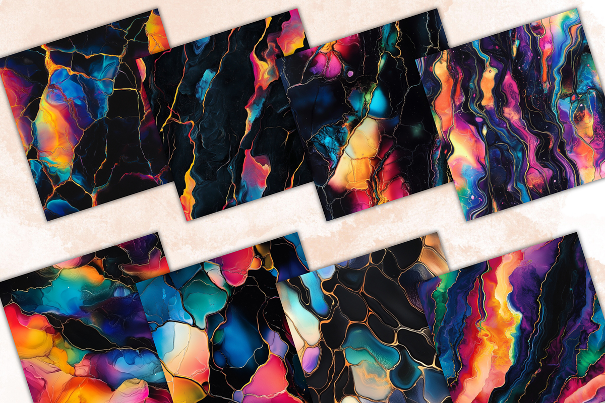 Black Ink Rainbow Seamless Print, a Pattern Graphic by Paper & Pattern Studio (Photo 2 of 9)