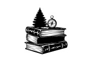 Vintage Book Stack Adventure Bundle, an Illustration by Designs_River (Thumbnail 15 of 31)