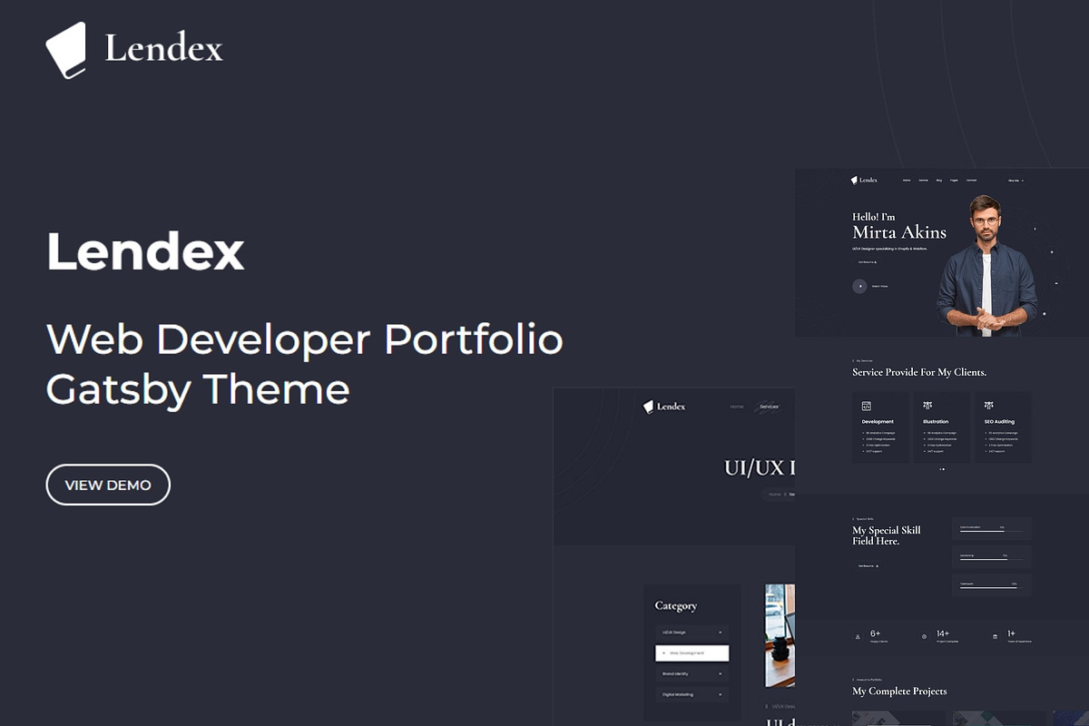 Web Developer Portfolio Gatsby Theme, a React Template by HasThemes (Photo 1 of 3)