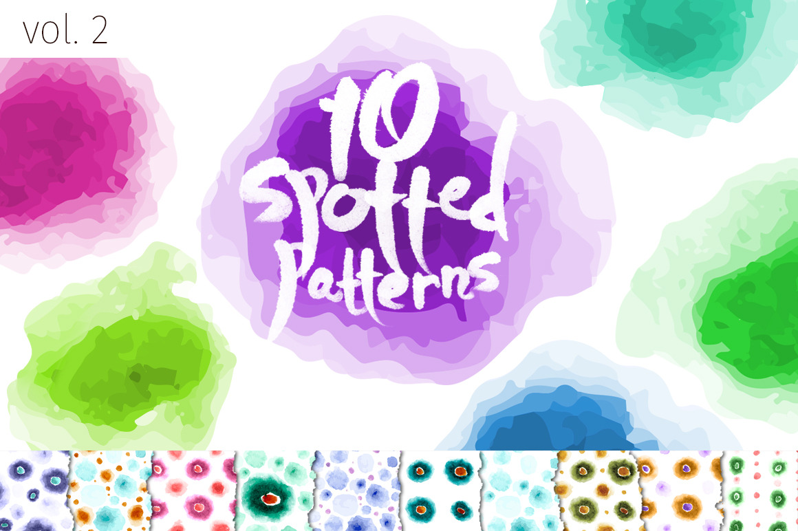 10 Blotted Patterns. Vol. 2, a Pattern Graphic by Mazheika Store