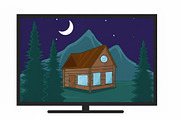 wooden cabin building landscaped, an Object Illustration by zyxroun shop (Thumbnail 3 of 3)