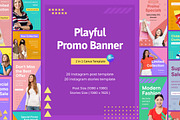 Playful Promo Banner Canva Template, a Social Media Template by Brandearth RRGraph (Thumbnail 1 of 8)