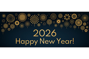 2026 New Year golden fireworks, a Background Graphic by sceptical cactus