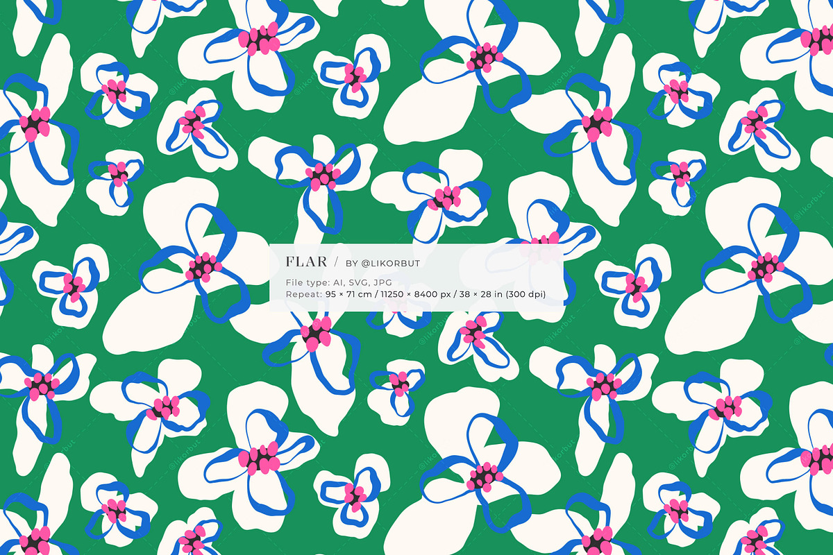 Bold Abstract Modern Floral Pattern, a Pattern Graphic by likorbut (Photo 9 of 14)