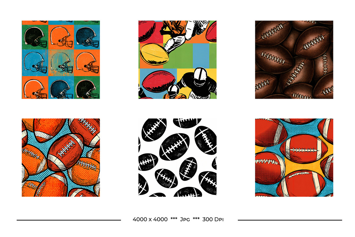 Football in Retro Art Style Patterns, a Pattern Graphic by karenfoleyphoto (Photo 8 of 9)