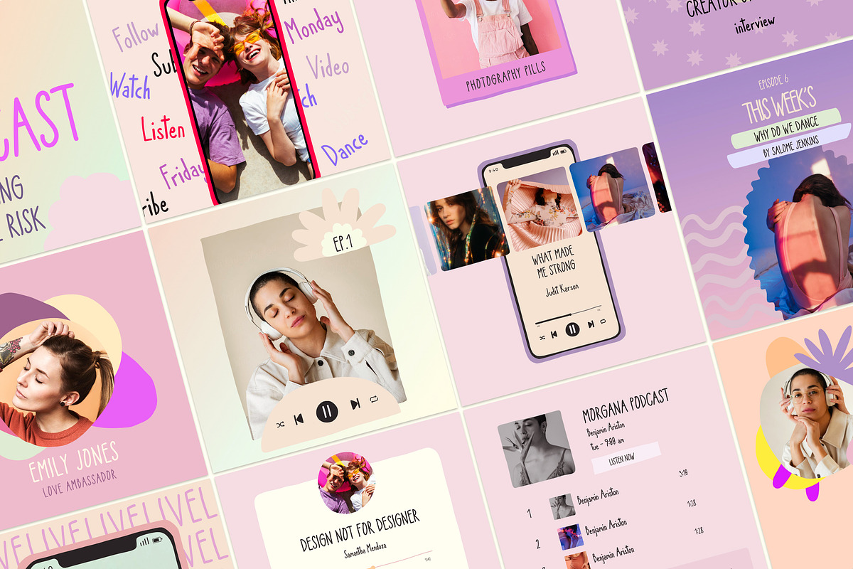 Podcast and Live Instagram Creator, a Social Media Template by Sparrow & Snow (Photo 7 of 19)