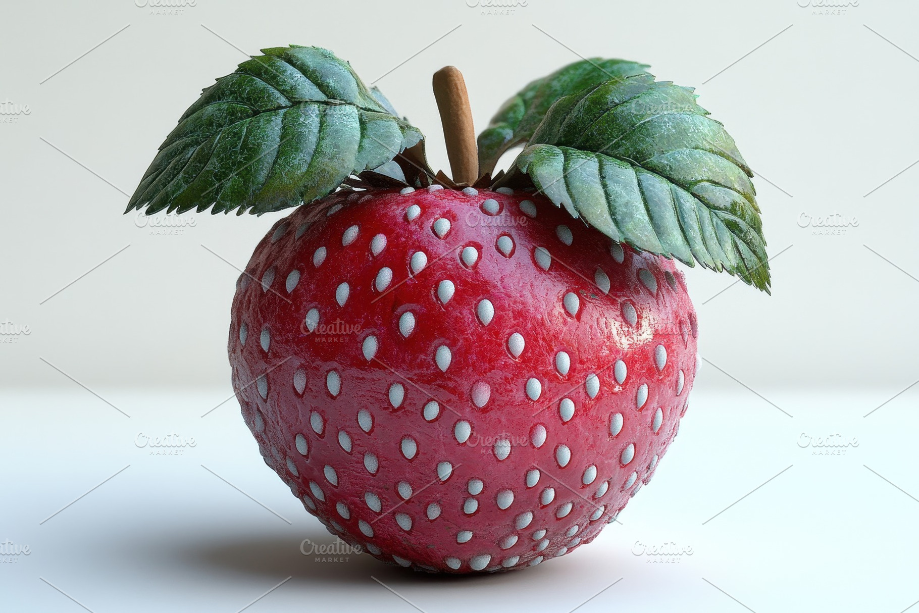 Realistic strawberry model with deta, a Photo by Tanuart