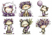 Whimsical Funny Spring Cats Clipart, an Illustration by Daily.Designs (Thumbnail 5 of 5)