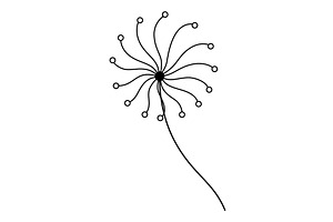 Dandelion flower doodle line, an Object Illustration by Things for designers