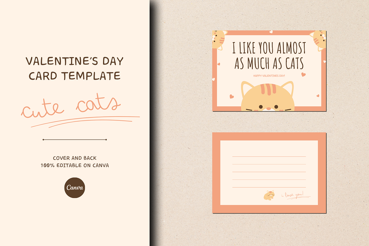 VALENTINE'S DAY CARD CANVA TEMPLATE, a Card Template by The Little Lily Studio (Photo 1 of 5)