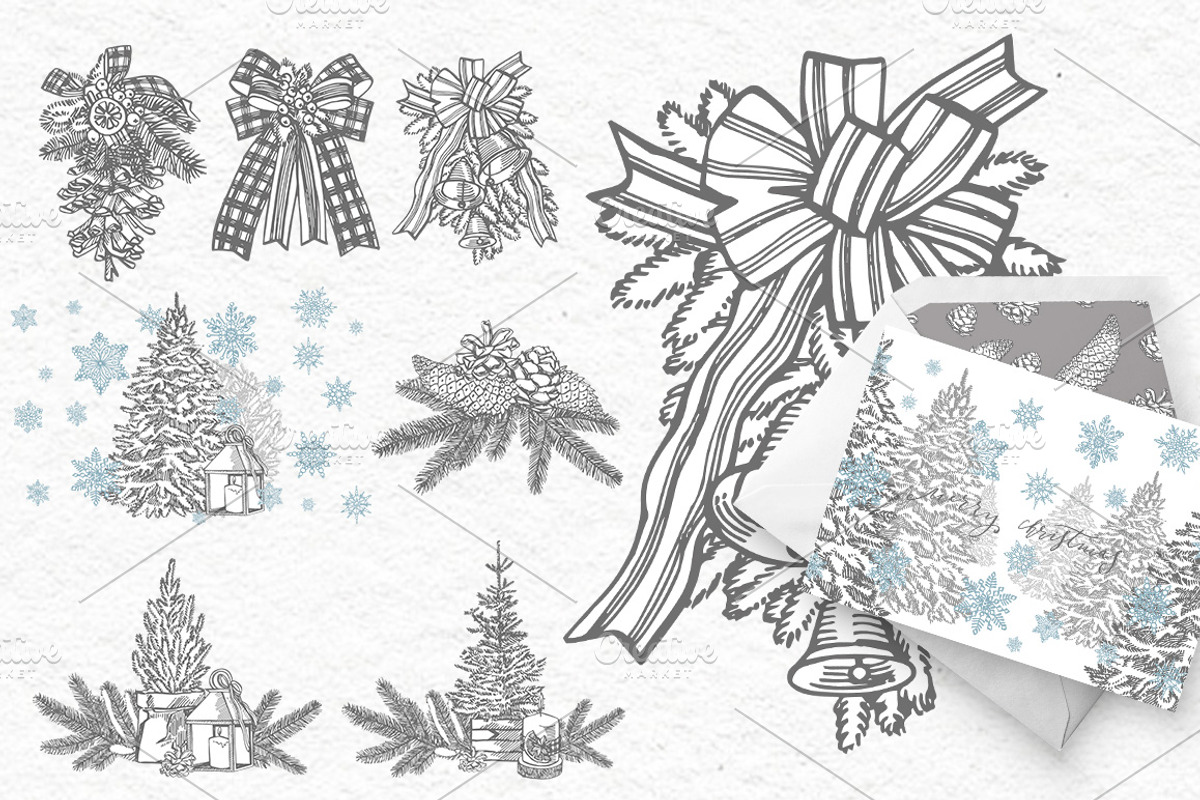 Xmas set graphic illustrations, a Decorative Illustration by Ann Astro (Photo 11 of 24)
