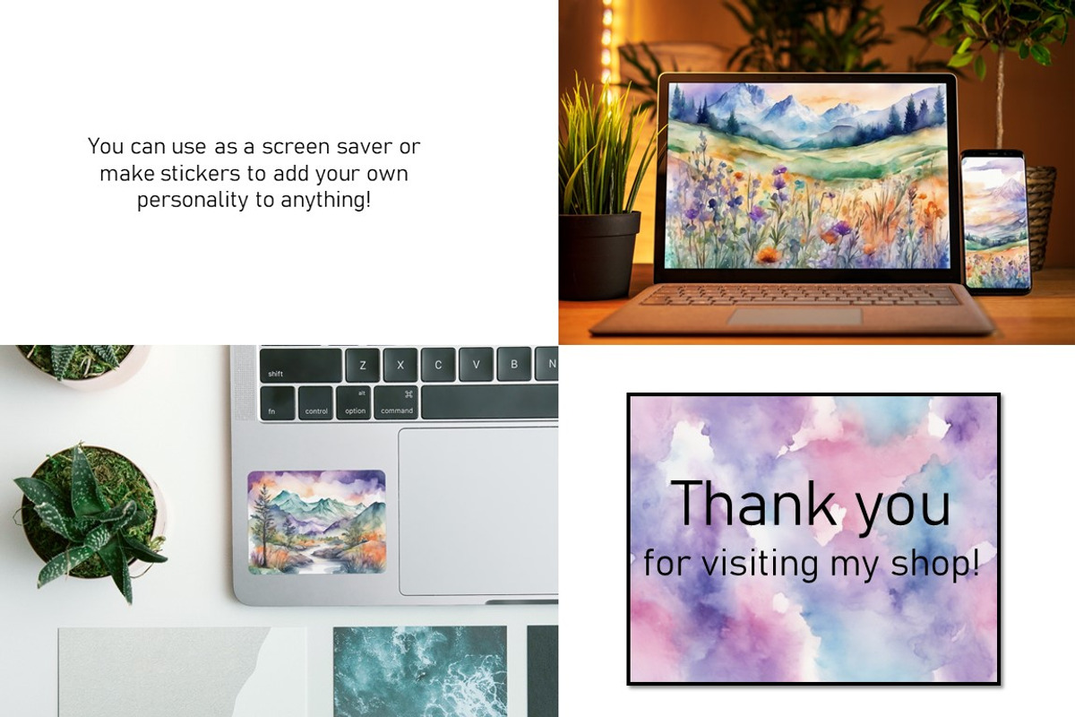 Watercolor Mountain Landscapes Set 5, a Decorative Illustration by Kat's Artful Creations (Photo 9 of 10)