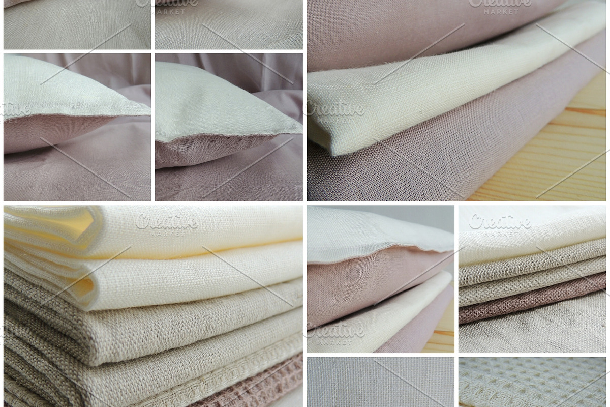 Natural linen fabric bundle., an Abstract Photo by OksanaAn (Photo 5 of 20)
