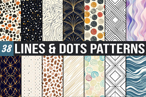 Lines & Dots patterns, a Pattern Graphic by DreamCafeArt