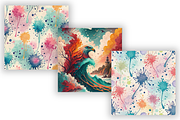 Colorful Paint Splatter Patterns, a Pattern Graphic by FloridPrintables (Thumbnail 3 of 10)