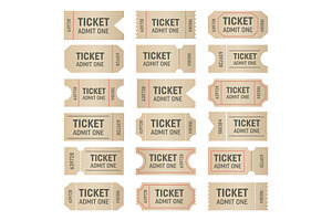 Blank shapes of tickets, template., a Work Illustration by HAPPY VECTOR