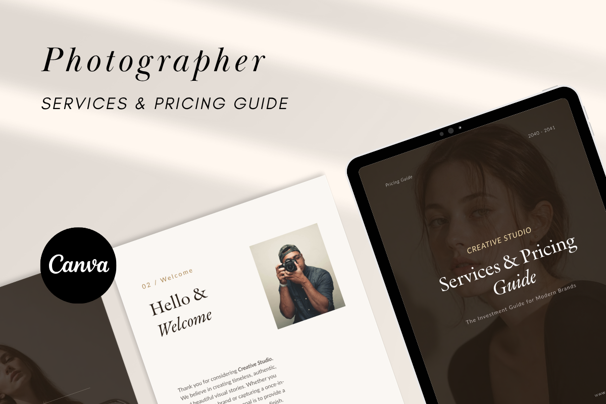 Photographer Services Pricing Guide, a Magazine Template by batang (Photo 1 of 4)