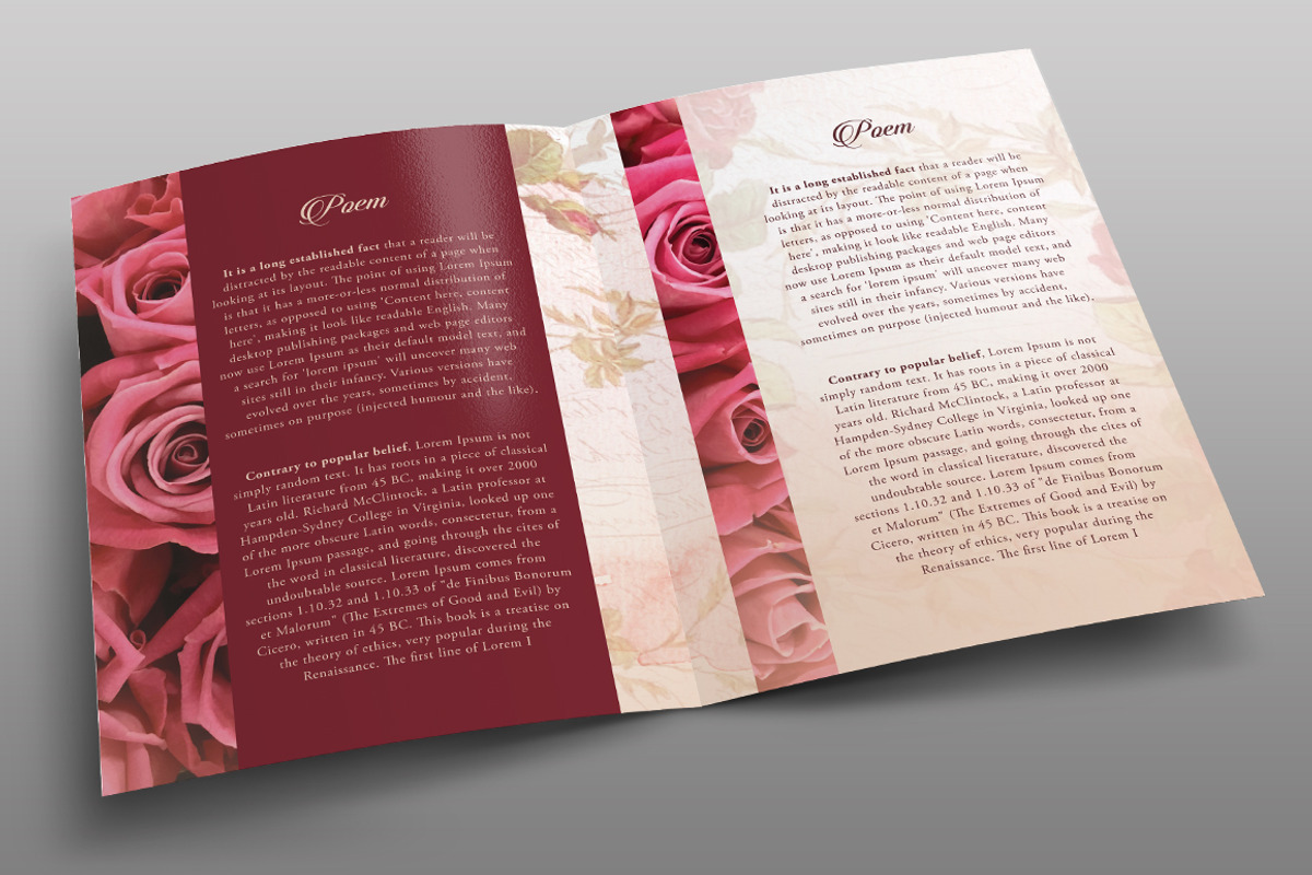 Vintage Rose Funeral Program, a Brochure Template by Royallove (Photo 5 of 5)