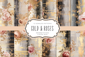 Monochromatic Rose Seamless Patterns