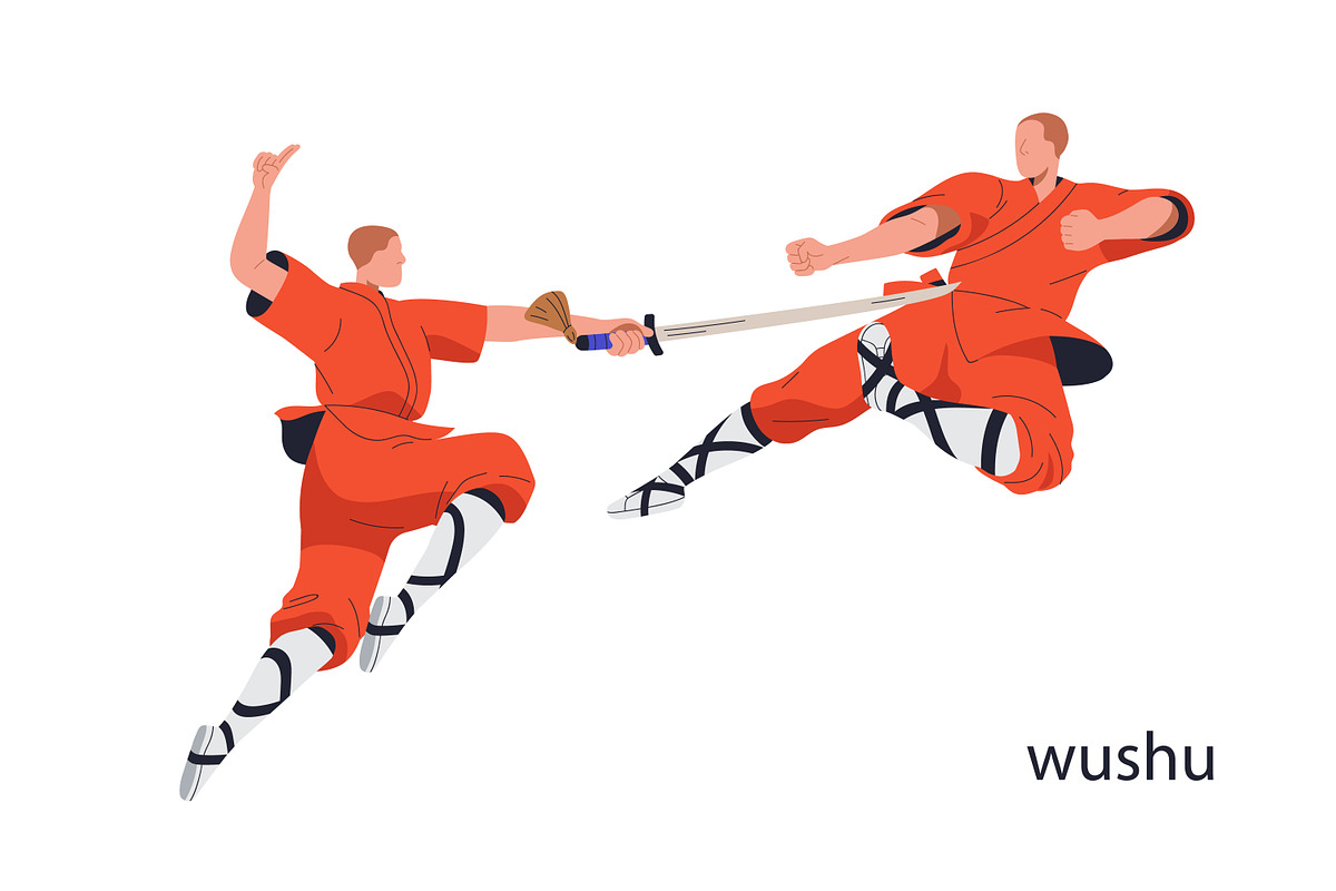 Fighters practicing martial arts set, a Sport Illustration by Good Studio (Photo 7 of 13)