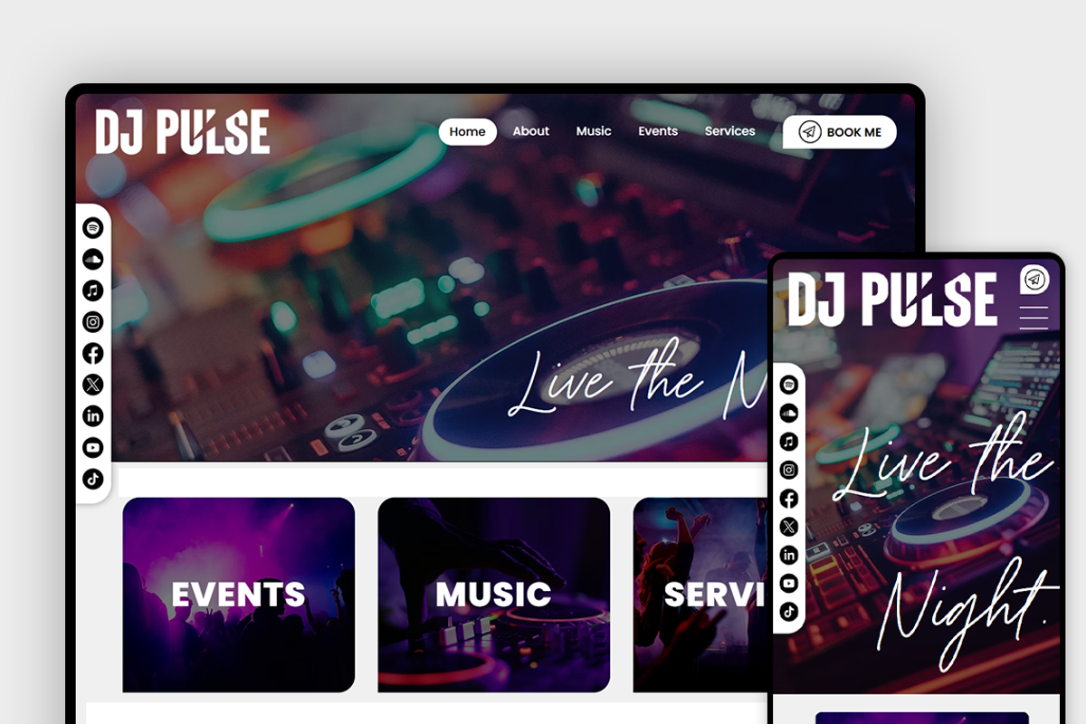 DJ & Disco Website Template, a Wix Template by Kitteeh (Photo 5 of 21)
