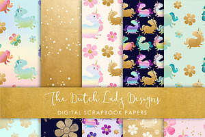 Unicorn Pattern - Scrapbook Papers