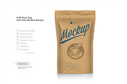 Kraft Paper Bag with Window Mock-up, a Packaging Mockup by Reformer Mockup (Thumbnail 2 of 7)