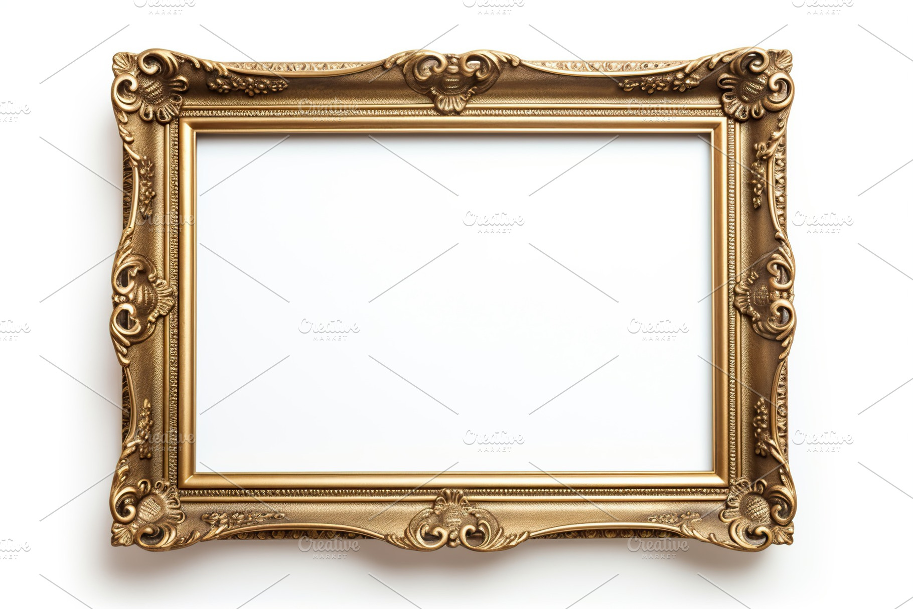 Decorated vintage photo frame on white background, a Background Photo by AlyaAnd
