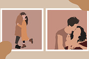 The Lovers Minimalist Graphic Art, a Decorative Illustration by Miracles Everywhere (Thumbnail 3 of 12)