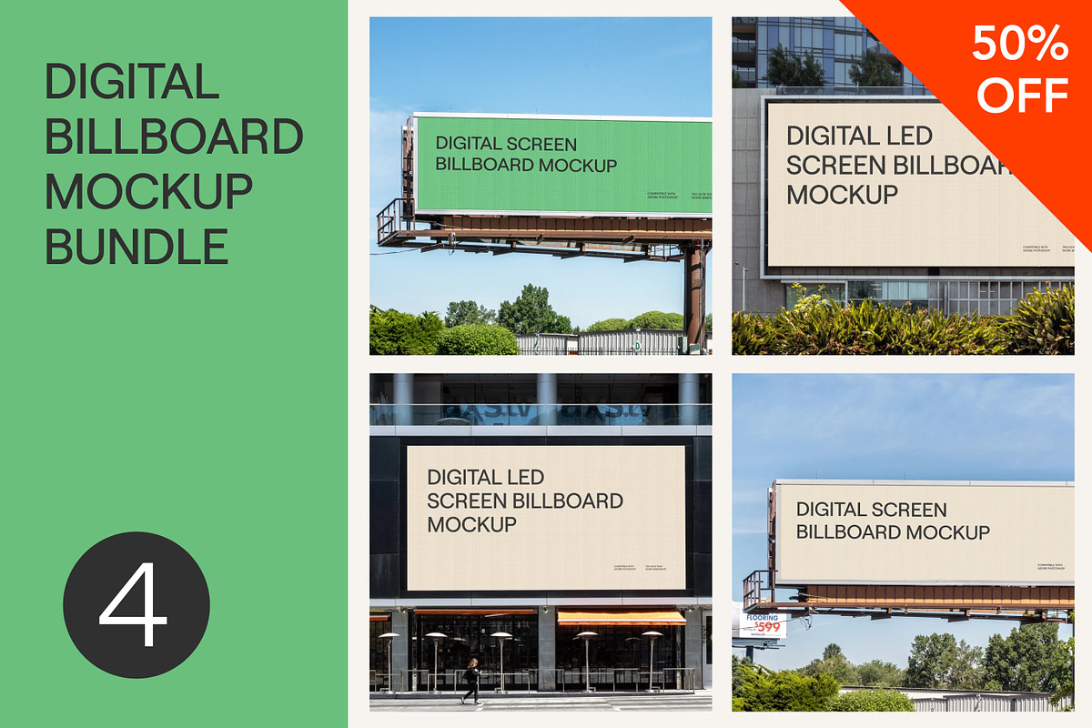 Digital Billboard Mockup PSD Bundle, a Mockup by Area Mockups (Photo 1 of 6)