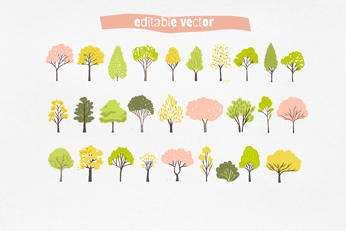 Vector Trees Collection, an Object Graphic by Anna's Creative Store (Photo 3 of 4)