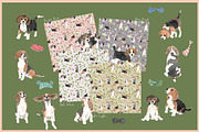 Beagle Clipart Digital Paper, an Animal Illustration by VianneArt (Thumbnail 4 of 7)