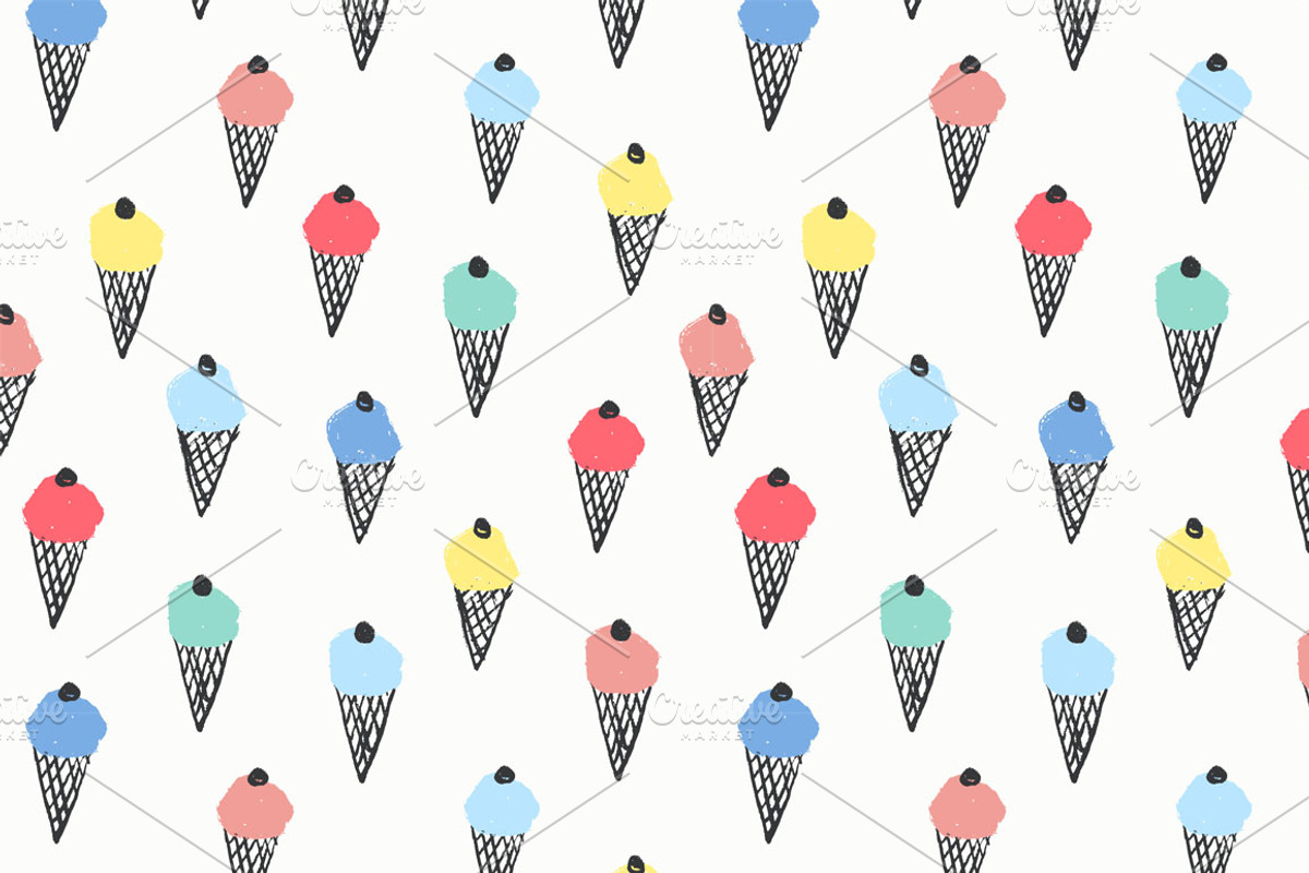 Ice cream pattern, a Pattern Graphic by Magnia (Photo 1 of 3)