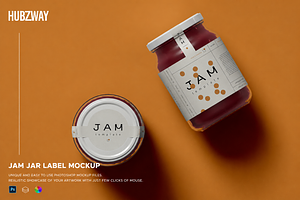 Two Jam Jars Packaging Mockup, a Packaging Mockup by Hubzway