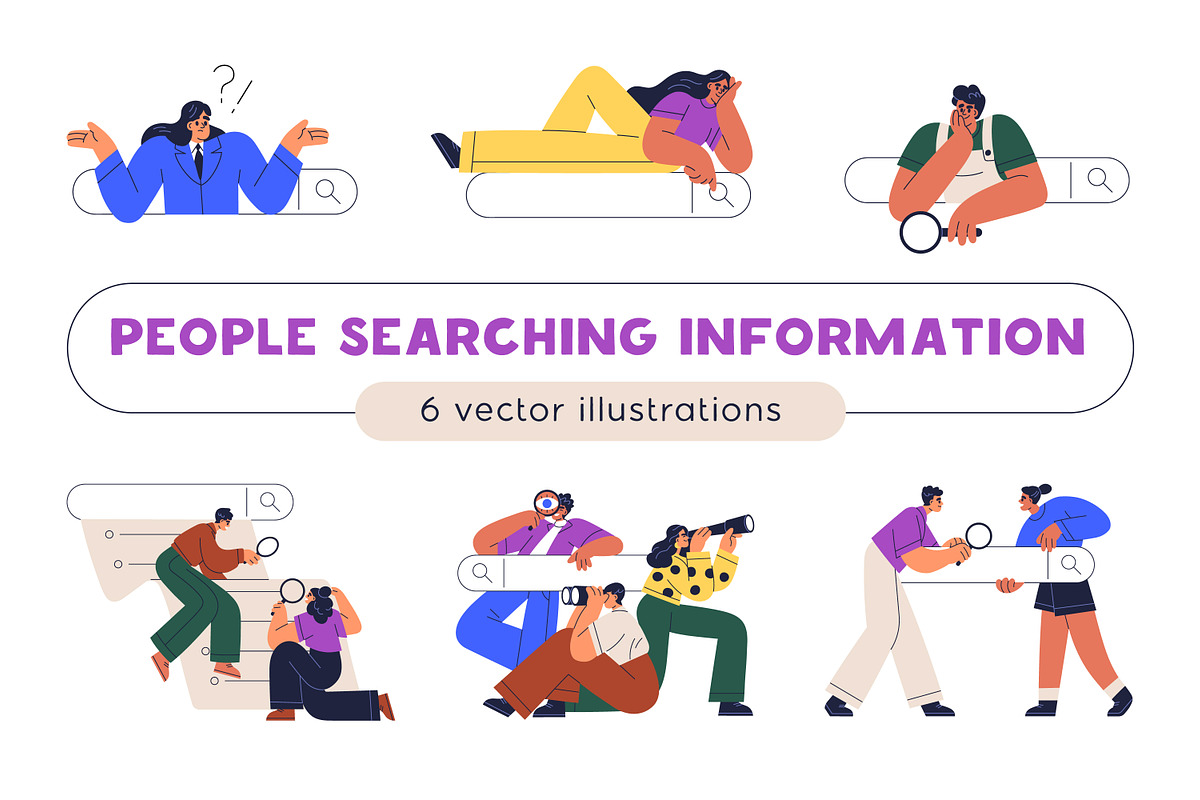 People browsing with search bars set, a Technology Illustration by Good Studio (Photo 1 of 7)